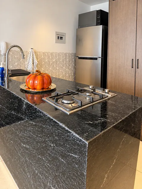 Kitchen with granite island