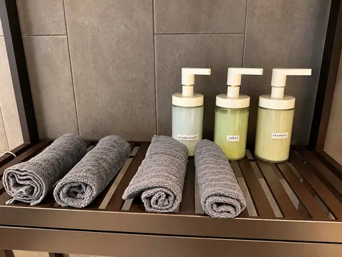 Towels and bathroom essentials